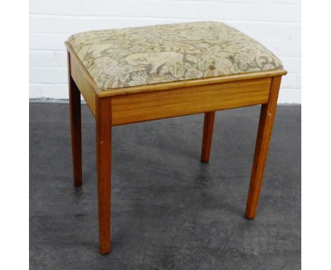 Tapestry top piano stool, 52 x 50cm 