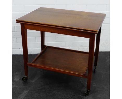 Mahogany two tier trolley / card table, 62 x 66cm