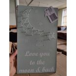 24 X WOODEN 3D WALL PLAQUE "LOVE YOU TO THE MOON & BACK"
