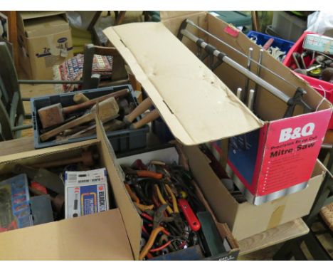 A large quantity of hand-tools, and a Precision Mitre Saw, in box 