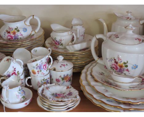 An extensive Royal Crown Derby dinner, tea and coffee service, Derby Posies, generally 12-place setting including teapot, cof