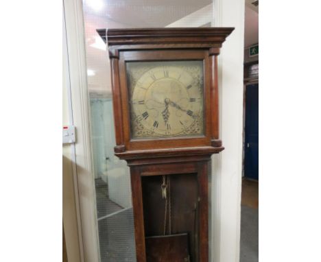 A late 18th century 30-hour cottage longcase clock, 12in. square brass dial signed James Roper, Shepton Mallett, in oak case,