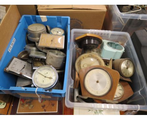 A large quantity of mantel clock parts, contained within three cartons 
