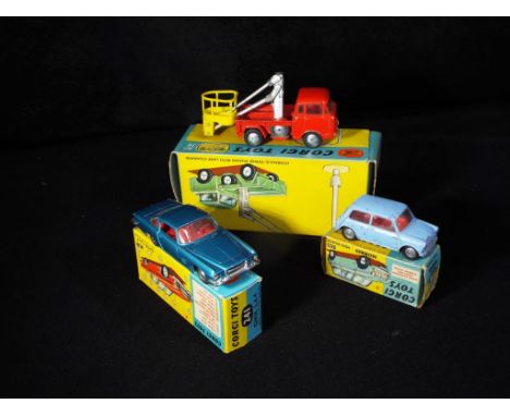 Corgi Toys - Three boxed diecast Corgi vehicles. Lot includes Gift Set 14 Hydraulic Tower Wagon with Lamp Standard - red body