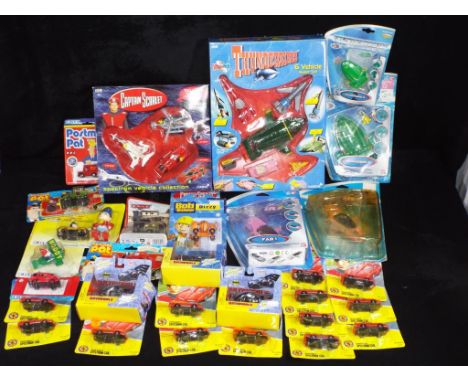 Bandai, Johnny Lightning, Carlton and others - Over 30 boxed and carded diecast TV / Film related diecast model vehicles in v