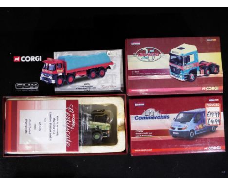 Corgi - Four limited edition 1:50 scale diecast model vehicles by Corgi to include # CC13814 (with mirrors and certificate), 