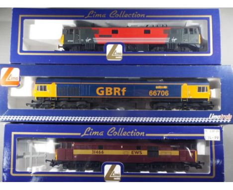 Lima - Three boxed OO gauge diesel / electric locomotives.Lot consists of L204631 Class 87 electric locomotive Op.No.87006 'G