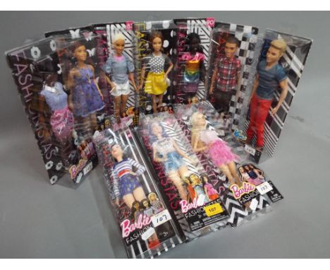 Barbie by Mattel - a collection of ten boxed Fashionistas Barbies dolls to include model numbers CGH13, CGH19, DYY91, FJF48, 