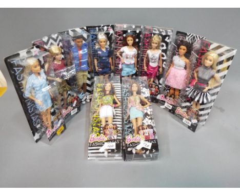 Barbie by Mattel - a collection of ten boxed Fashionistas Barbie dolls to include model numbers TVX71, CLN62, CJY40, CLN59, C