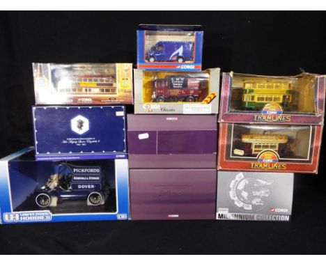 Corgi - Nine boxed diecast vehicles by Corgi to include Corgi Classics, Tramlines, Queen Elizabeth II Golden Jubilee and simi