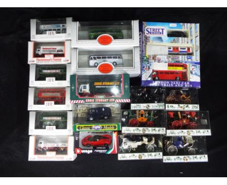 EFE, Brumm, Burago - Approximately 18 boxed diecast model vehicles in various scales. Lot includes EFE 12201 Black & White Ha