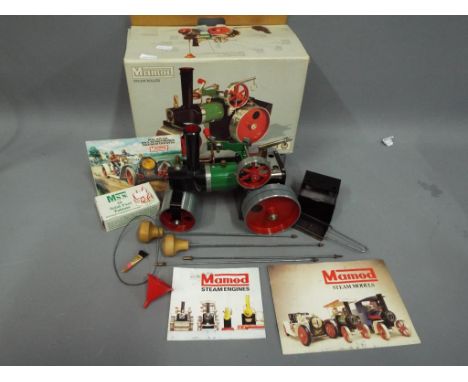 Mamod - a Mamod steam roller SR 1a in original box with solid fuel tablets, firebox and associated tools, appears used but in