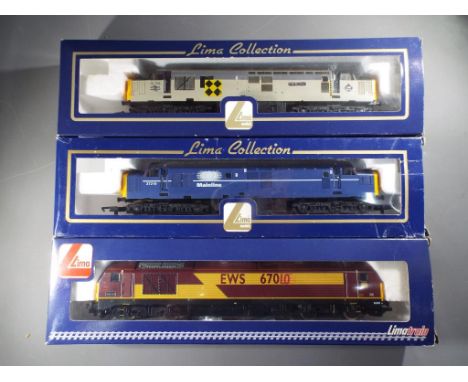 Lima - Three boxed OO gauge diesel locomotives. Lot includes 204711A8 Class 37 Op.No. 37219 in Mainline livery, L204978 Limit