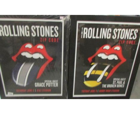 2 framed and glazed limited edition prints 'The Rolling Stones Zop Code' - June 6 with Grace Potter (381/500) and June 9 with