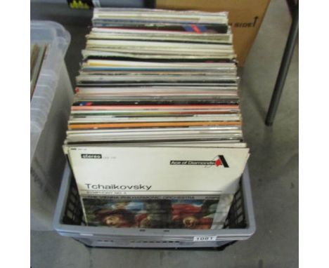 A box of classical records including Ace of Diamonds, Decca CBS, Philip's etc.,