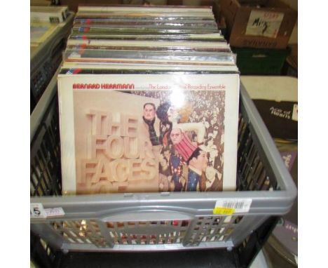 A box of classical records, mainly Decca.