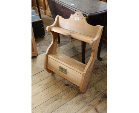 a late 19th Century pine hanging shelf