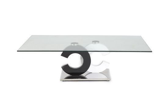 Mesa Auxiliar Con Logotipo De Chanel En Metal Pintado En Blanco Y