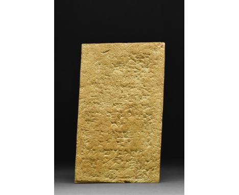 Ca. 560 BC.A terracotta temple brick of Babylonian King Nebuchadnezzar II, rectangular with columns of cuneiform text mention