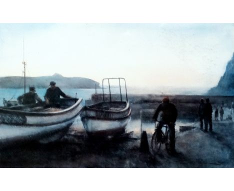 # Heather BROWN (British 20th Century) Moody Trebah Acrylic on board Signed lower left and titled verso Framed and glazed Pic