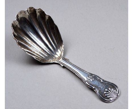 A silver caddy spoon - London 1821, length 9.7cm, weight 13.2g.