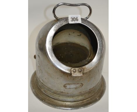 A chromium plated gimballed binnacle compass.