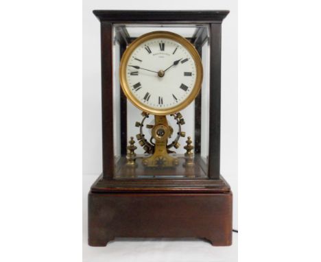 Rare Eureka Clock Company Ltd London electric mantle clock, in mahogany four glass case, Patent No.14614, 1906. Clock No. 817