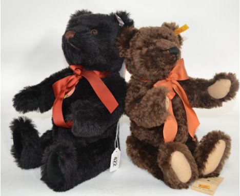 Modern Steiff limited edition bear 'Joshua' in black mohair, no. 176 of 5000, certificates;  and another in brown mohair 'Aut