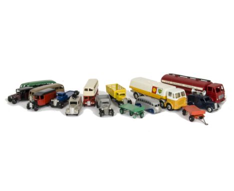 Restored Dinky Toy Commercials, including Leyland Octopus 'Esso', Loud Speaker Van (2), Royal Mail Van, Taxi with driver, Tra