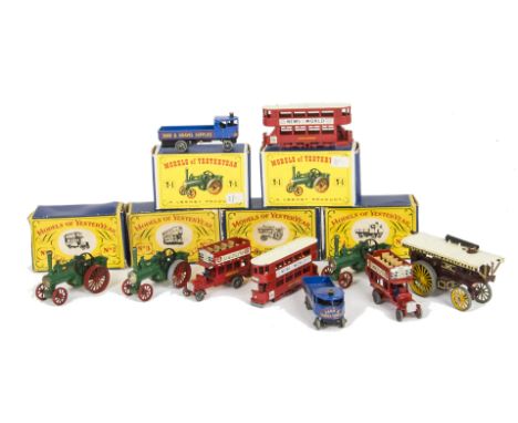 Matchbox Models Of Yesteryear, including Y-1 Allchin Traction Engine (2), No.2 B-Type Bus, No.3 E Class Tram, No.9 Fowler Big