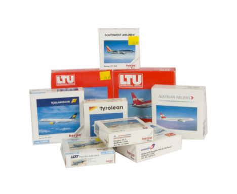 Herpa Wings 1:500 Scale Diecast Passenger mainly smaller boxes, including Royal Jordanian Airbus 320, Mexicana Fokker 100, So