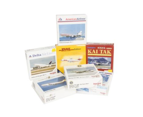 Herpa Wings 1:500 Scale Diecast Passenger Aircraft, including Korean Boeing 747, DHL Special Edition Boeing 757, Air Canada A