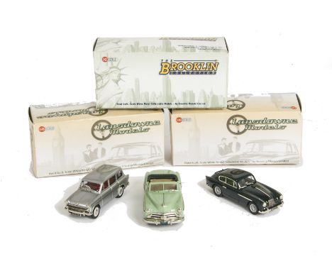 Lansdowne and Brooklin White Metal Vehicles, A boxed group of five 1:43 scale classic cars including LDM 86 1950 Humber Super