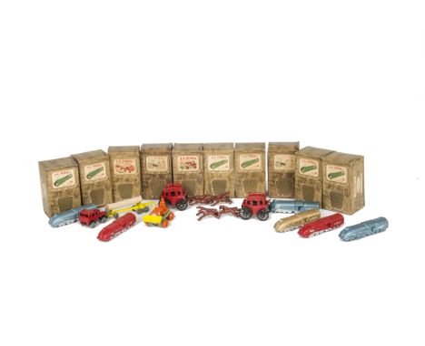 Benbros TV Series, No.16 Express Loco (6), No.8 Foden Timber Tractor, Stage Coach (2), No.10 Bulldozer, in original boxes, G-