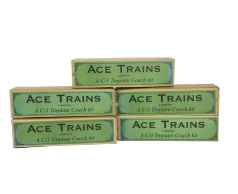 ACE Trains O Gauge Individually-boxed C/3 Coach Kits, all in LMS crimson, comprising one 1st class, one 1st/3rd composite, on
