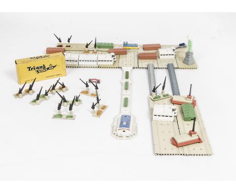 Tri-ang Minic Waterline Ships and Accessories, including SS Varicella (2), in original boxes and unboxed Dry Dock, HMS Bulwar