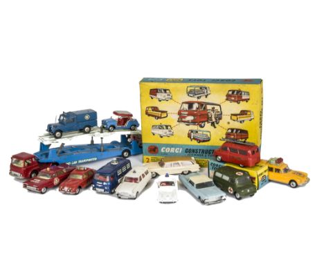 Corgi Toys, including Gift Set 24 Constructor Set, 232 Fiat 2100, in original boxes, loose Bedford Car Transporter, RAC Land 