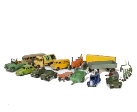 Loose Dinky Toys, including 781 Esso Petrol Station, in original box, loose Loud Speaker Van, 480 Bedford 'Kodak' Van, Luxury