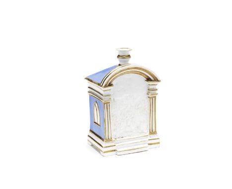 A rare Grainger, Lee and Co nightlight holderCirca 1830-35In the form of a sentry box, the sides with blind Gothic windows pi