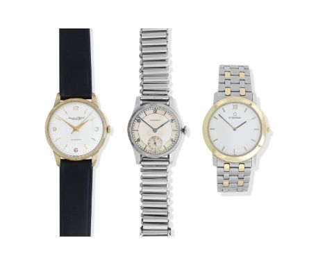 IWC, Longines and Eterna. A group of three wristwatchesComprising a 9k gold IWC automatic wristwatch, London 1963, 21-jewels,