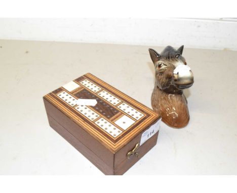 Folding cribbage board and a wall plaque formed as a ponies head