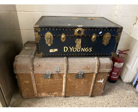 Two vintage packing trunks