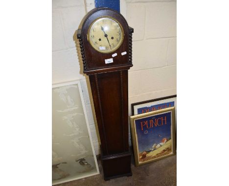 Oak cased grandmother clock