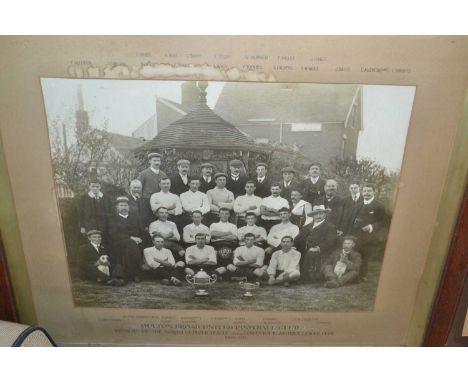 Framed vintage photograph - Oulton Broad United Football Club, Winners of the North Suffolk League and Lowestoft District Lea