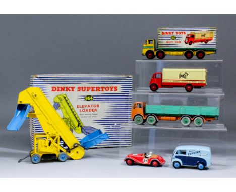 A small collection of Dinky Diecast model vehicles, comprising - Guy van (No. 917 - boxed), with Spratts decals to sides, ele