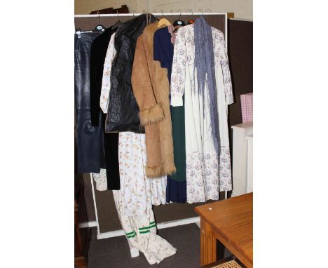 Ladies suede coat and vintage clothing.