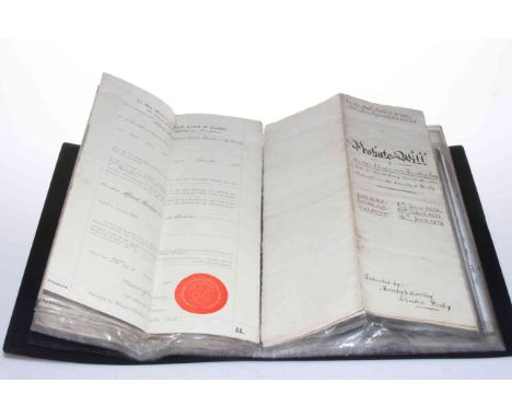 Collection of indentures, legal documents, letters dating circa 1850's to 1930's, reference to Ratcliffe Family of Stafford, 