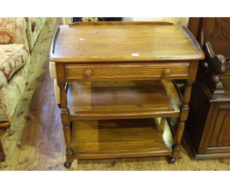 Ercol Windsor three tier dinner wagon, 82cm by 81cm.