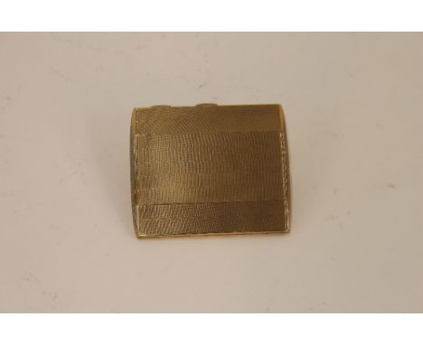 A 9 carat gold Art Deco design cigarette case, having engine turned decoration, Birmingham 1930, presentation inscription ins