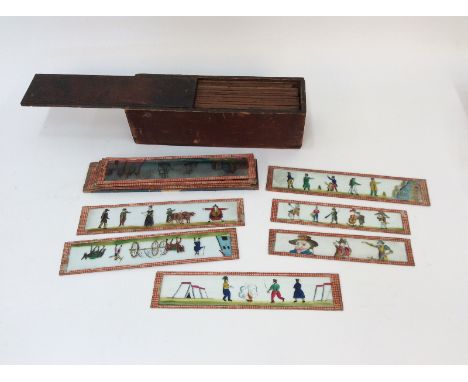 A collection of various magic lantern slides
